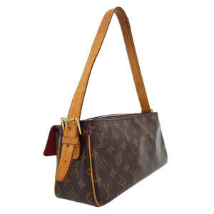 Louis Vuitton Semi Shoulder Monogram Leather Bag Brown Cite Viva